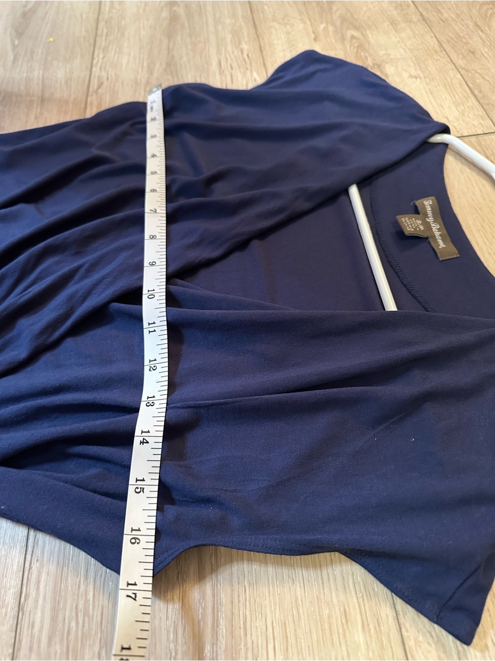 Tommy Bahama Navy Faux-Wrap Cap Sleeve Midi Dress - Picture 4 of 8